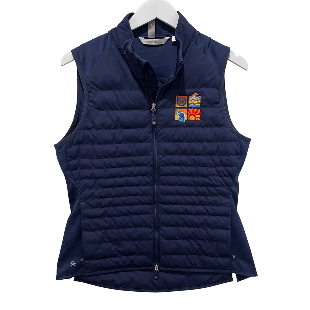 Peter Millar Fuse Elite Quilted Vest Women Large Navy Blue Performance Golf Gorp